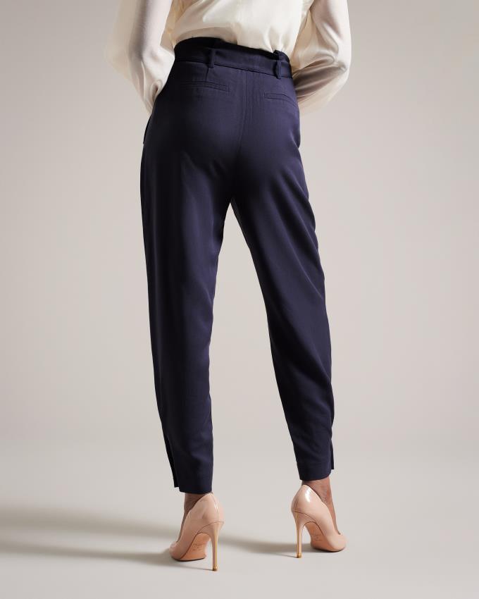 Pantalon Ted Baker Paperbag Waist Bleu Marine Femme | UJR-77715466